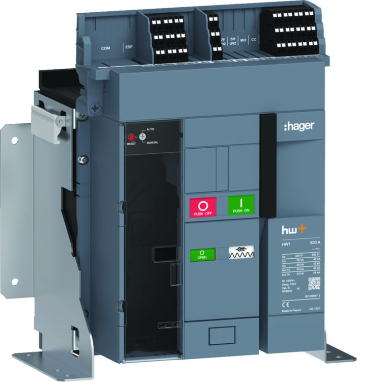 ACB HW1 55kA 630A 3P Wyłącznik stacjonarny do wyzwalacza sentinel Energy HW1M306FE Hager
