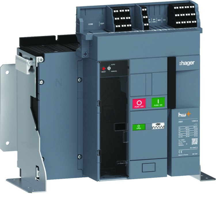 ACB HW1 55kA 1250A 4P Wyłącznik stacjonarny do wyzwalacza sentinel Energy HW1M412FE Hager