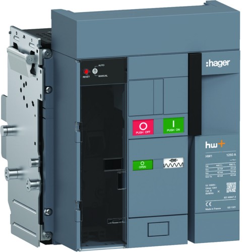 ACB HW1 42kA 1250A 3P Wyłącznik wysuwny do wyzwalacza sentinel Energy HW1N312DE Hager
