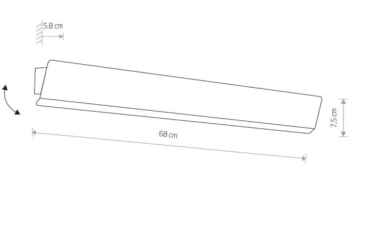 Lampa ścienna regulowana kinkiet z włącznikiem WING LED BLACK 7550 NOWODVORSKI Lighting T8 60cm Loft nowoczesna oświetleniowa czarna czarny Inspiracje Premium