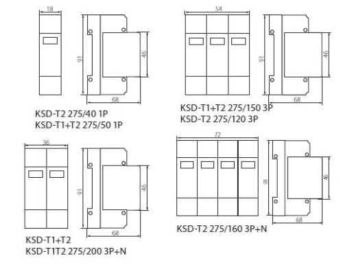 Ogranicznik przepięć KSD-T2 275/160 3P+N 23133 Kanlux