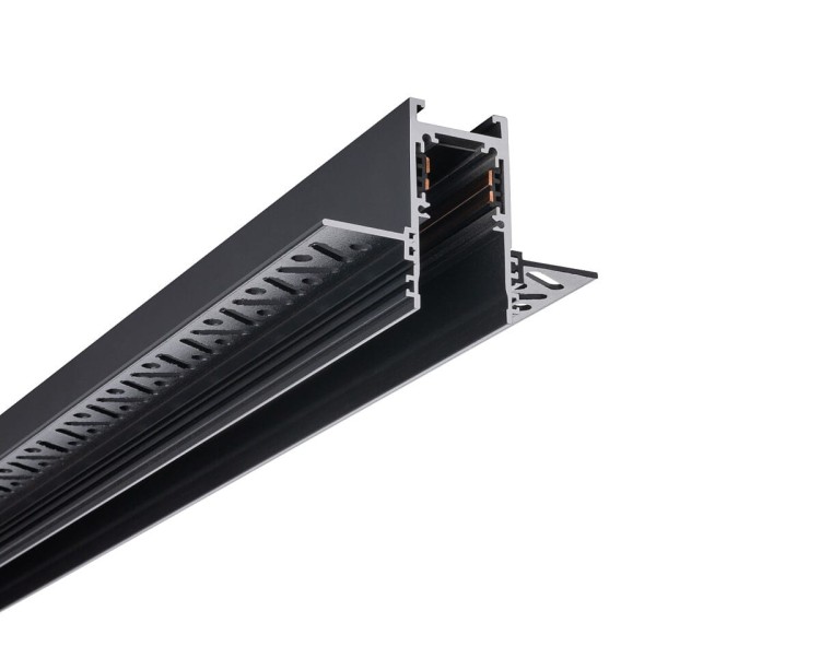 Szynoprzewód Szyna 2m jednofazowa magnetyczna System LVM RECESSED TRACK 10157 NOWODVORSKI Lighting Loft nowoczesna 1 fazowa 1F sufitowy ścienny oświetlenie szynowe listwa podtynkowa zawieszana 48V czarny czarna wąska magnetic ARCHLINES Inspiracje Premium