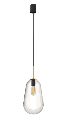 Lampa sufitowa wisząca Industrialna Loft PEAR M 8672 NOWODVORSKI Lighting oświetleniowa żyrandol nowoczesna szklana bańka gruszka ze złotym Premium - Outlet
