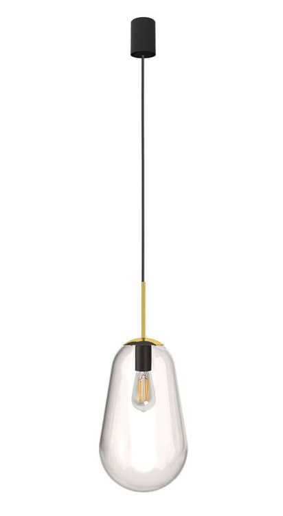 Lampa sufitowa wisząca Industrialna Loft PEAR M 8672 NOWODVORSKI Lighting oświetleniowa żyrandol nowoczesna szklana bańka gruszka ze złotym Premium - Outlet