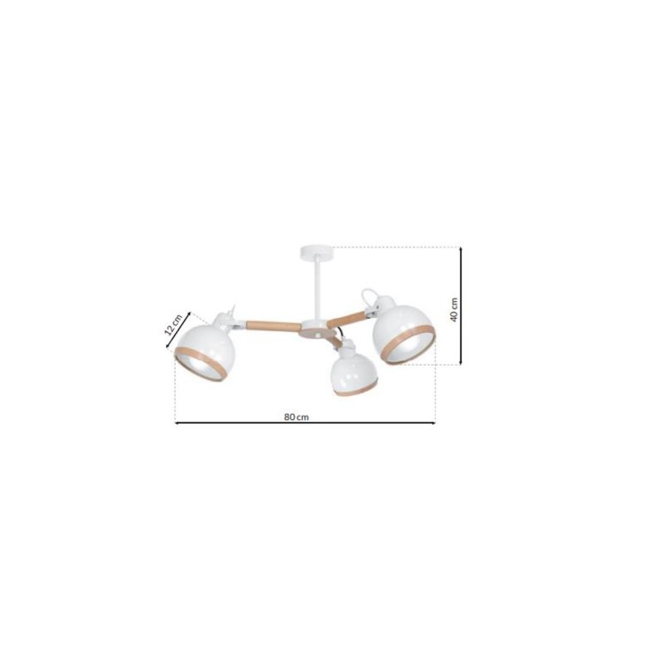 Żyrandol OVAL WHITE 3xE27 MLP8655 Milagro