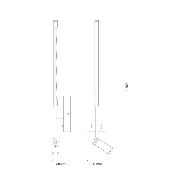 Kinkiet Torch Biały 6W+3W 4000K ML1567 Milagro