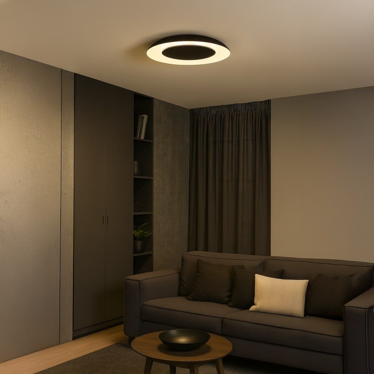 Lampa sufitowa Piattino Czarny 30W LED 3000K-4000k-6000K ML1811 Milagro