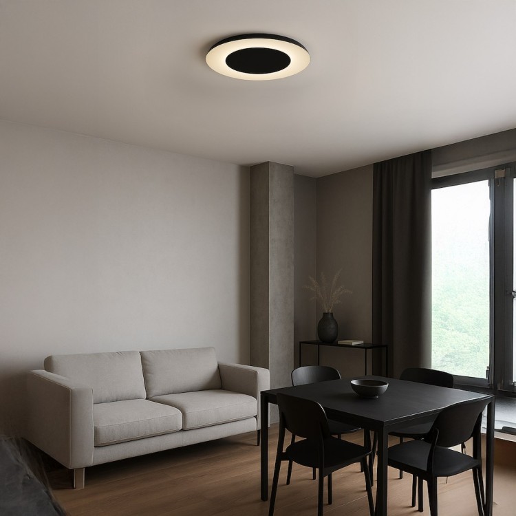 Lampa sufitowa Piattino Czarny 30W LED 3000K-4000k-6000K ML1811 Milagro