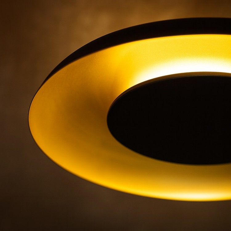 Lampa sufitowa Piattino Czarny Złoty 30W LED 3000K-4000k-6000K ML1812 Milagro