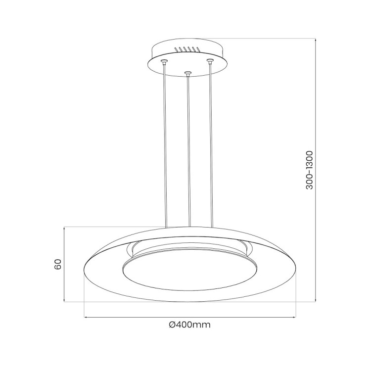 Lampa wisząca Piattino Czarny 30W LED 3000K-4000k-6000K ML1814 Milagro