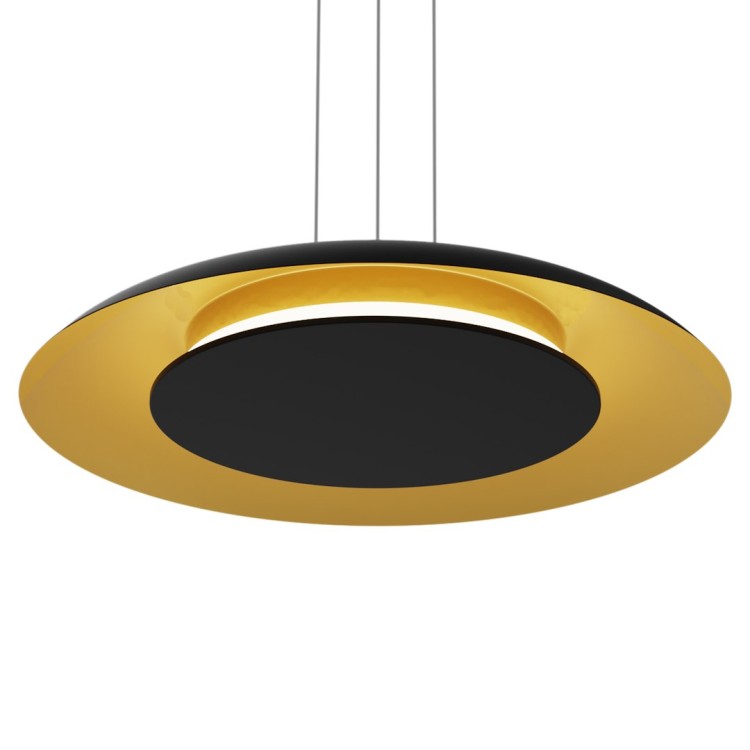 Lampa wisząca Piattino Czarny Złoty 30W LED 3000K-4000k-6000K ML1815 Milagro