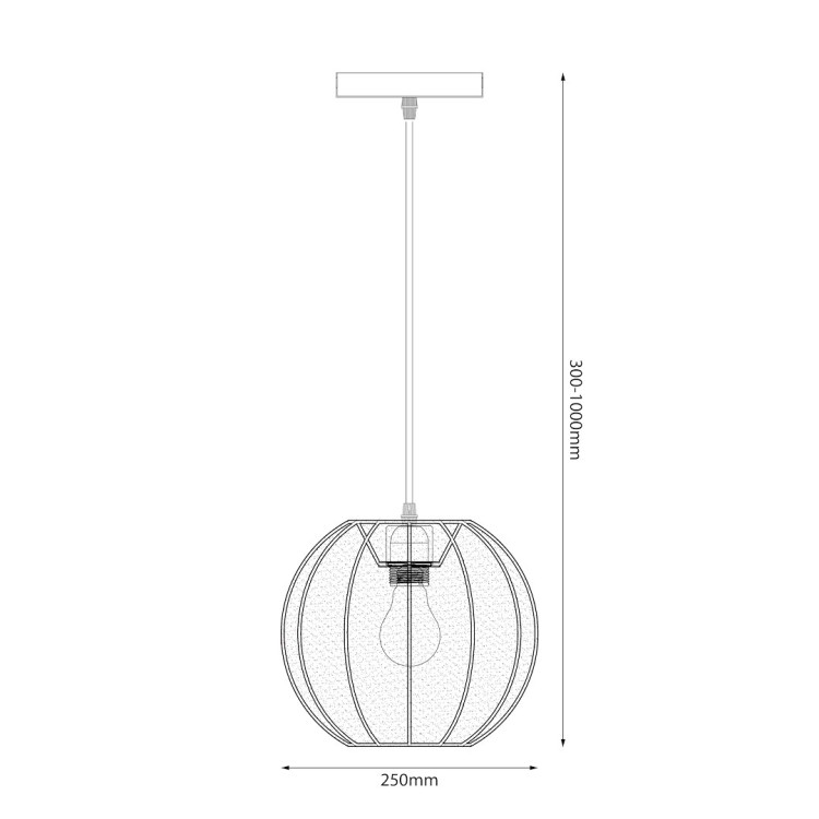 Lampa wisząca Dana Czarny 1xE27 ML1806 Milagro