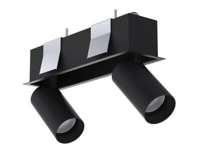 Lampa sufitowa listwa szyna podtynkowa MONO DEEP II BLACK 10460 NOWODVORSKI Lighting 2x GU10 Spot oświetleniowa nowoczesna sufitowa metal czarna czarny jak szynoprzewód Inspiracje Premium