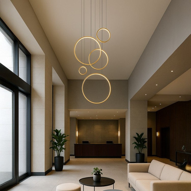 Lampa wisząca Saturno Gold 100W LED mezzanine ML2325 Milagro