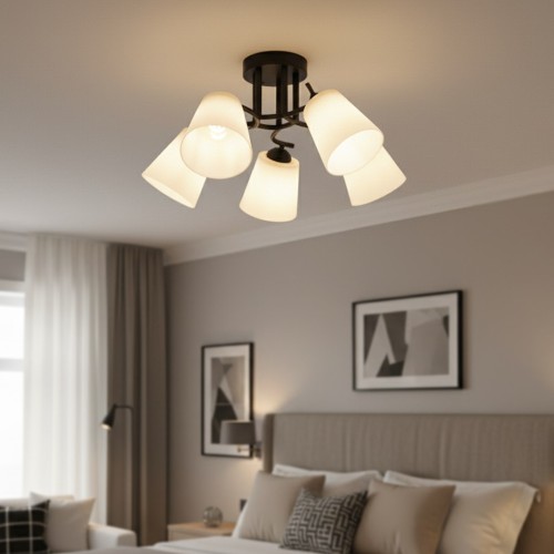 Lampa sufitowa Pafos Black 5xE27 ML2258 Milagro czarna