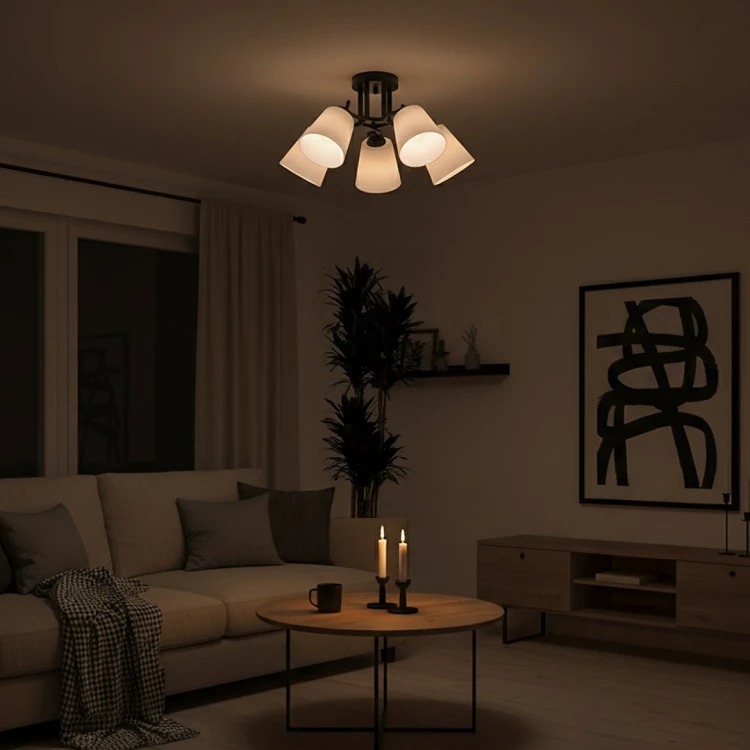 Lampa sufitowa Pafos Black 5xE27 ML2258 Milagro czarna