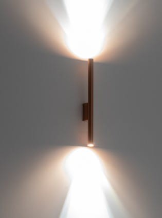 Lampa ścienna Kinkiet Industrialny Loft LASER WALL COPPER 10564 NOWODVORSKI Lighting 2xG9 Loft nowoczesna oprawa oświetleniowa tuba satynowa miedź podwójny dwustronny góra-dół Inspiracje Premium