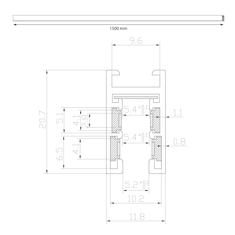 Szyna natynk magnetic track 5mm 150cm ML2159 Milagro