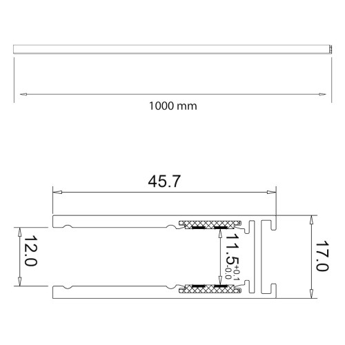 Szyna natynk 200cm magnetic track 10mm ML2186 Milagro