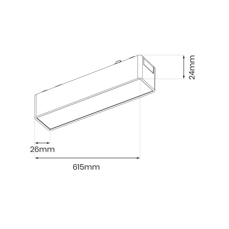 Slim Magnetic Track Biały 61cm 20W LED Tuya CCT ML2198 Milagro