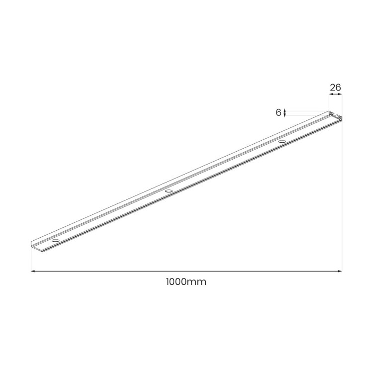 Slim Magnetic Track Szyna Natynk Czarny 100cm + zaślepki ML2209 Milagro