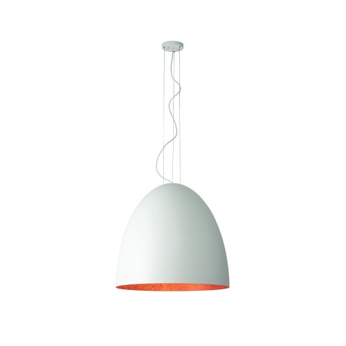Lampa sufitowa wisząca Industrialna Loft EGG WHITE/COPPER XL 10325 NOWODVORSKI Lighting 7xE27 75cm oświetleniowa żyrandol nowoczesna do Kuchni Jadalni nad stół blat wyspę biało-miedziana biała miedź zwis Inspiracje Premium