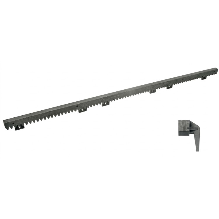 Listwa zębata Tousek 14220020 1MB z Tworzywa z Metalowym Rdzeniem dolna do przykręcania opakowanie 1x1MB bez spawania rdzeń stalowy mocowanie uchwyt dolny od doły do bram przesuwnych