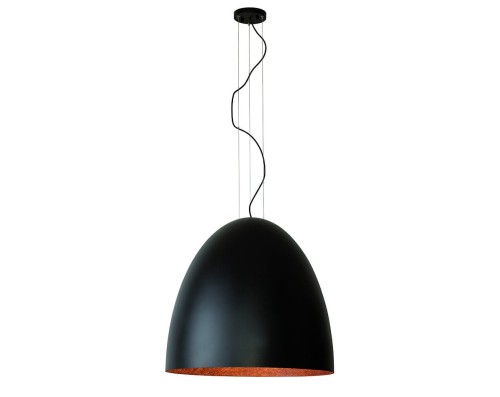 Lampa sufitowa wisząca Industrialna Loft EGG BLACK/COPPER XL 10321 NOWODVORSKI Lighting 7xE27 75cm oświetleniowa żyrandol nowoczesna do Kuchni Jadalni nad stół blat wyspę czarno-miedziana czarna miedź zwis Inspiracje Premium