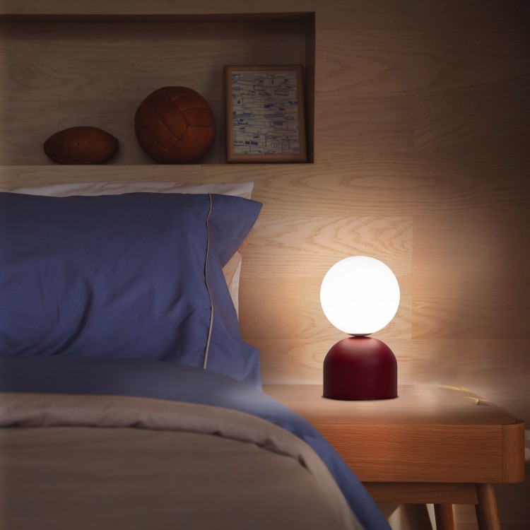 MIKI BURGUND Lampka nocna 1XG9 16216 TK Lighting Czerwony Biały