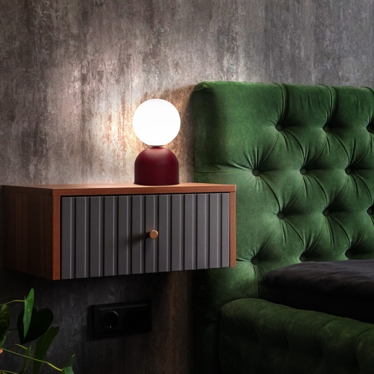 MIKI BURGUND Lampka nocna 1XG9 16216 TK Lighting Czerwony Biały