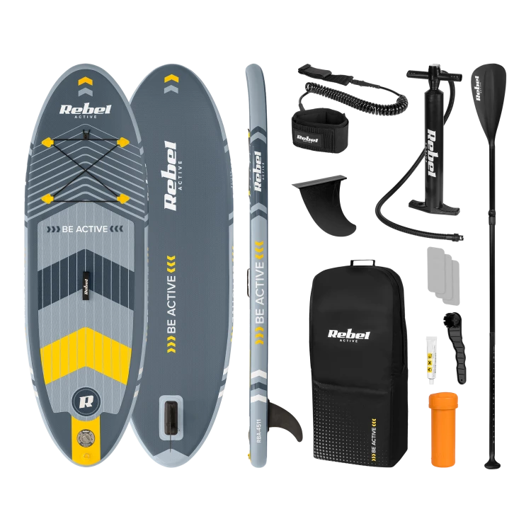 Deska SUP REBEL ACTIVE pompowana 244x76x10, zestaw RBA-4511