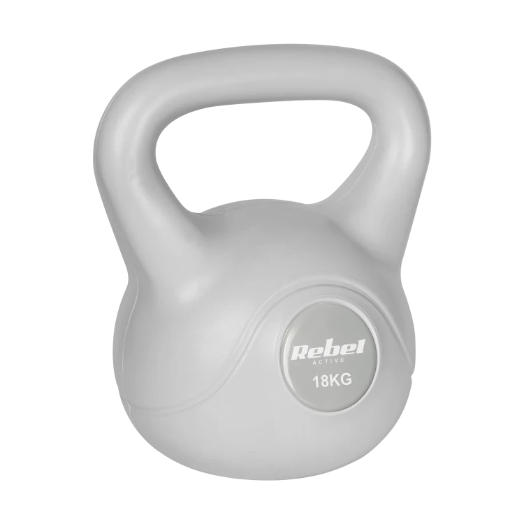 Kettlebell bitumiczny 18 kg szary  REBEL ACTIVE RBA-2322G-18