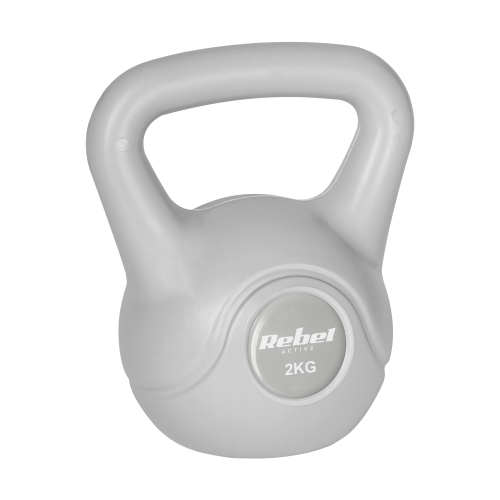 Kettlebell bitumiczny 2 kg szary  REBEL ACTIVE RBA-2322G-02