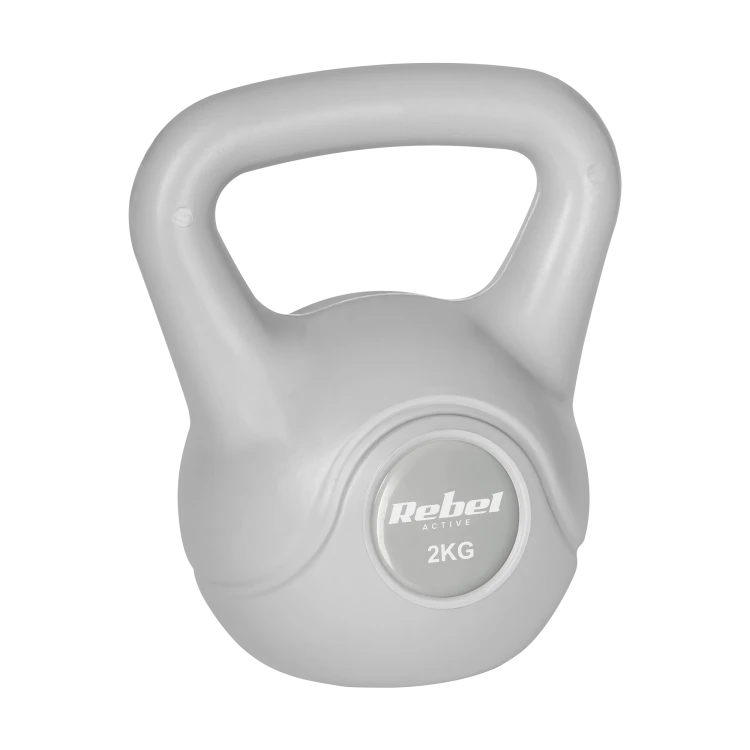 Kettlebell bitumiczny 2 kg szary  REBEL ACTIVE RBA-2322G-02