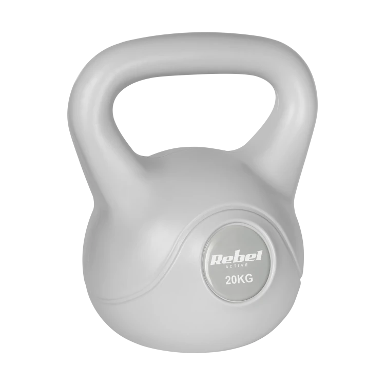 Kettlebell bitumiczny 20 kg szary  REBEL ACTIVE RBA-2322G-20