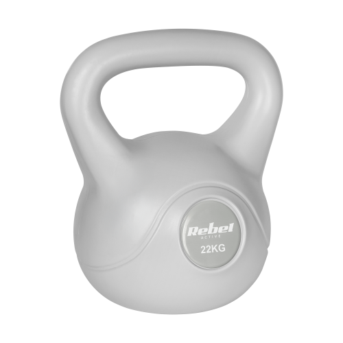 Kettlebell bitumiczny 22 kg szary  REBEL ACTIVE RBA-2322G-22