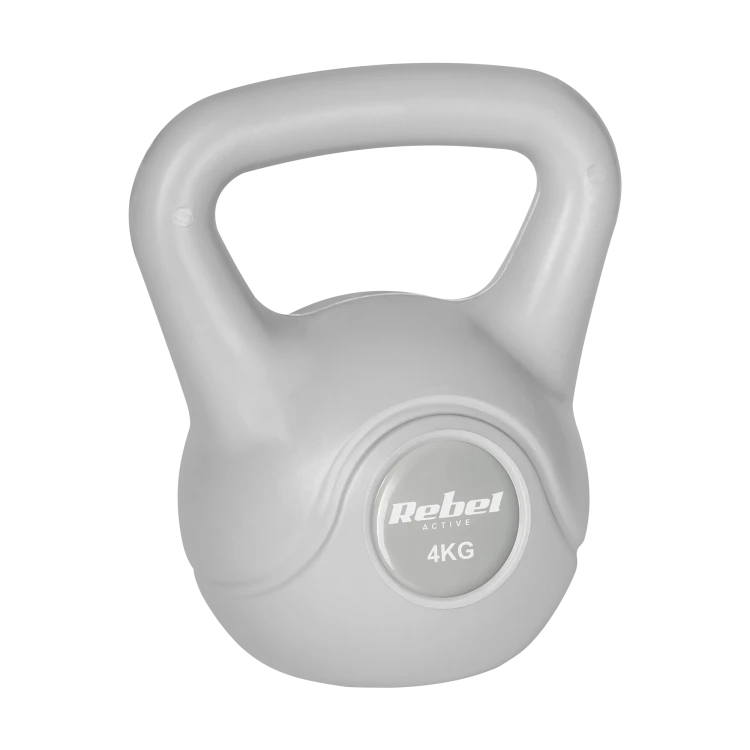 Kettlebell bitumiczny 4 kg szary  REBEL ACTIVE RBA-2322G-04