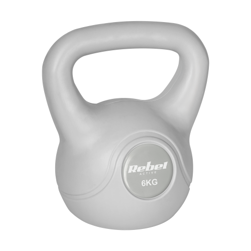 Kettlebell bitumiczny 6 kg szary  REBEL ACTIVE RBA-2322G-06