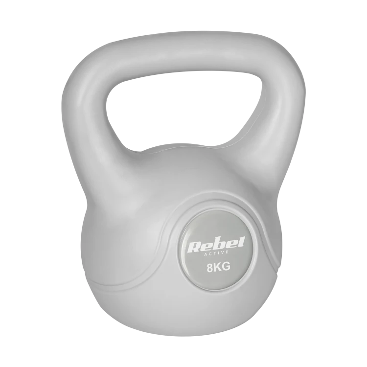 Kettlebell bitumiczny 8 kg szary  REBEL ACTIVE RBA-2322G-08