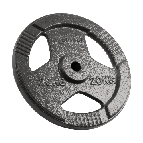 Obciążenie żeliwne 20kg, otwór 31mm, talerz z uchwytami, REBEL ACTIVE RBA-2137