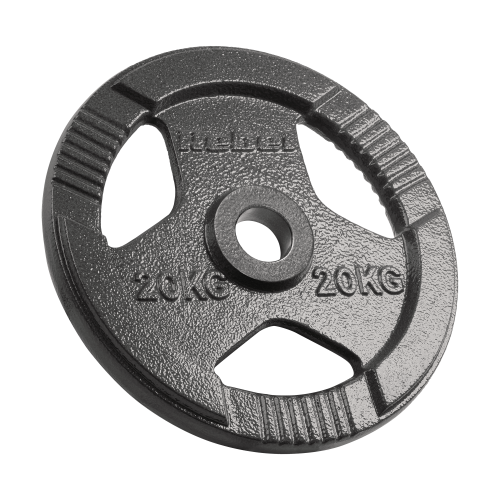 Obciążenie żeliwne olimpijskie 20kg, otwór 51mm, talerz z uchwytami, REBEL ACTIVE RBA-2143-20