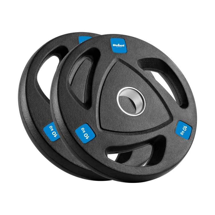 Obciążenie żeliwne olimpijskie gumowane zestaw 2x10kg, otwór 51mm, REBEL ACTIVE RBA-2110
