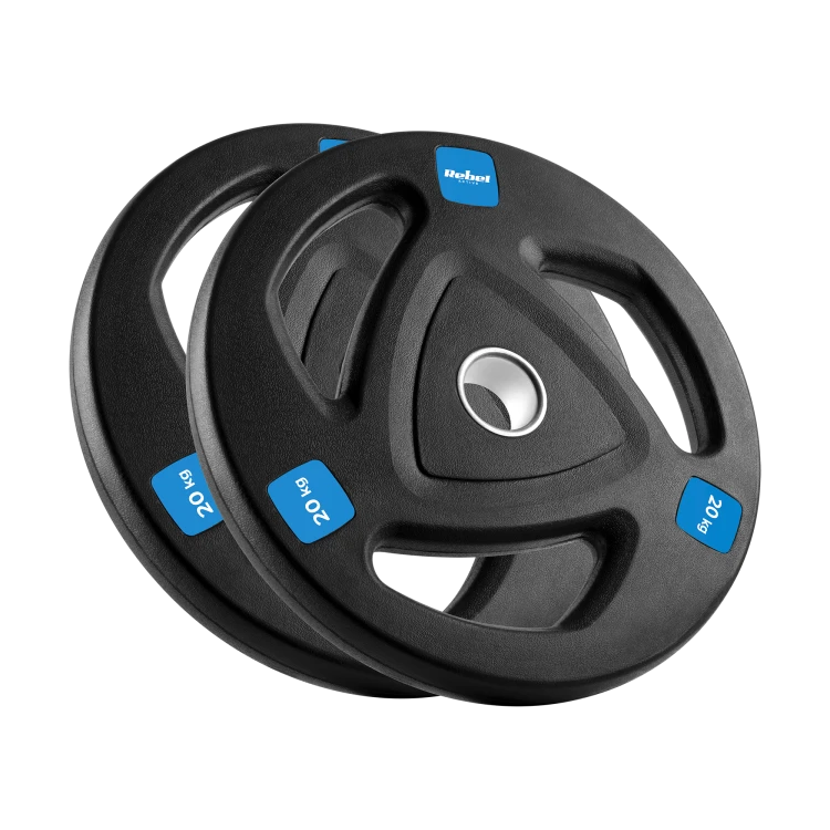 Obciążenie żeliwne olimpijskie gumowane zestaw 2x20kg, otwór 51mm, REBEL ACTIVE RBA-2112