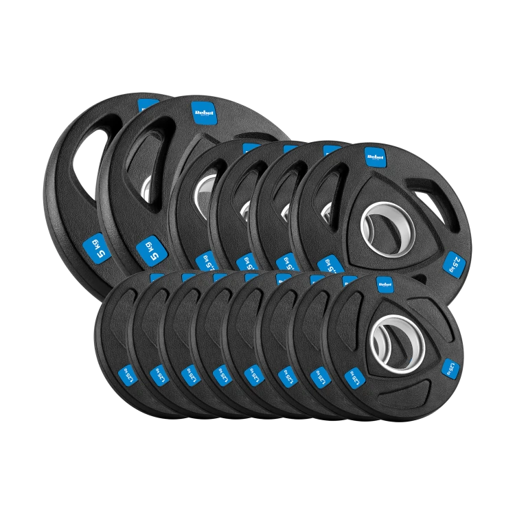 Obciążenie żeliwne olimpijskie gumowane zestaw 30kg ( 8x1.25kg + 4x2.5kg + 2x5kg ), otwór 51mm, REBEL ACTIVE RBA-2113