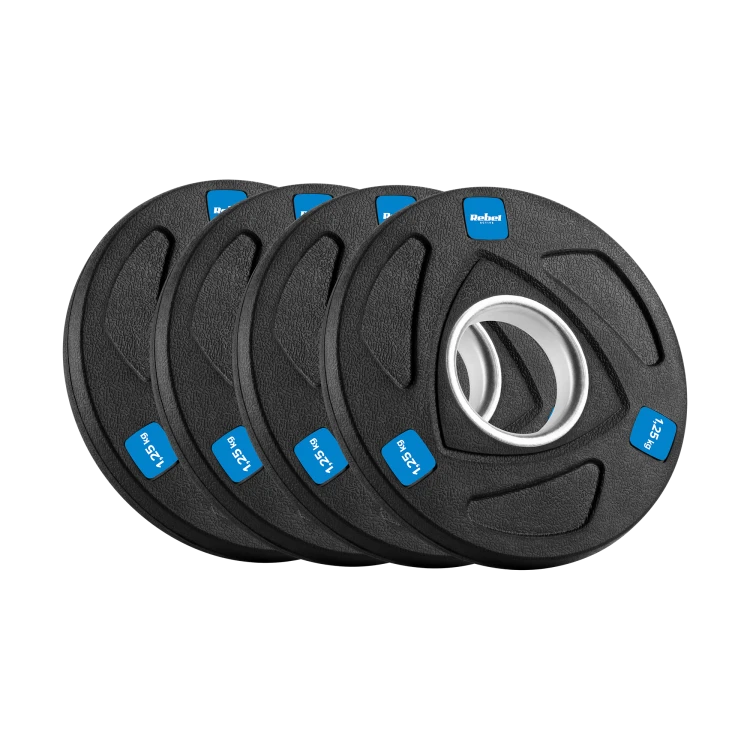 Obciążenie żeliwne olimpijskie gumowane zestaw 4x1.25kg, otwór 51mm, REBEL ACTIVE RBA-2107