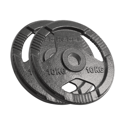 Obciążenie żeliwne olimpijskie zestaw 2x10kg, otwór 51mm, talerz z uchwytami, REBEL ACTIVE RBA-2143-10