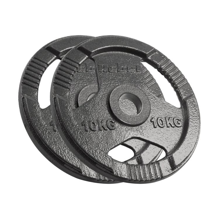 Obciążenie żeliwne olimpijskie zestaw 2x10kg, otwór 51mm, talerz z uchwytami, REBEL ACTIVE RBA-2143-10