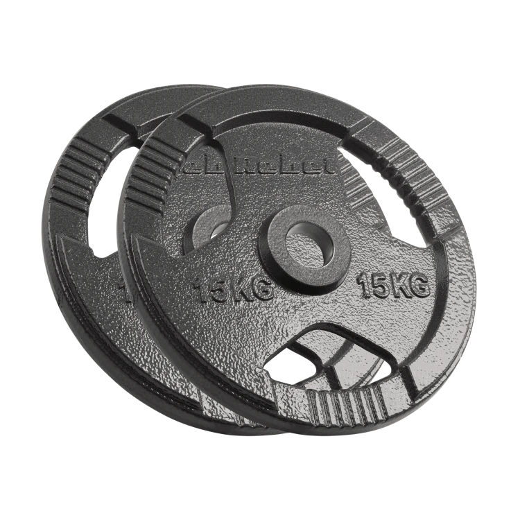 Obciążenie żeliwne olimpijskie zestaw 2x15kg, otwór 51mm, talerz z uchwytami, REBEL ACTIVE RBA-2143-15