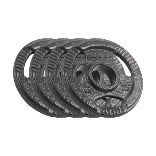 Obciążenie żeliwne olimpijskie zestaw 4x1.25kg, otwór 51mm, talerz z uchwytami, REBEL ACTIVE RBA-2143-01.25