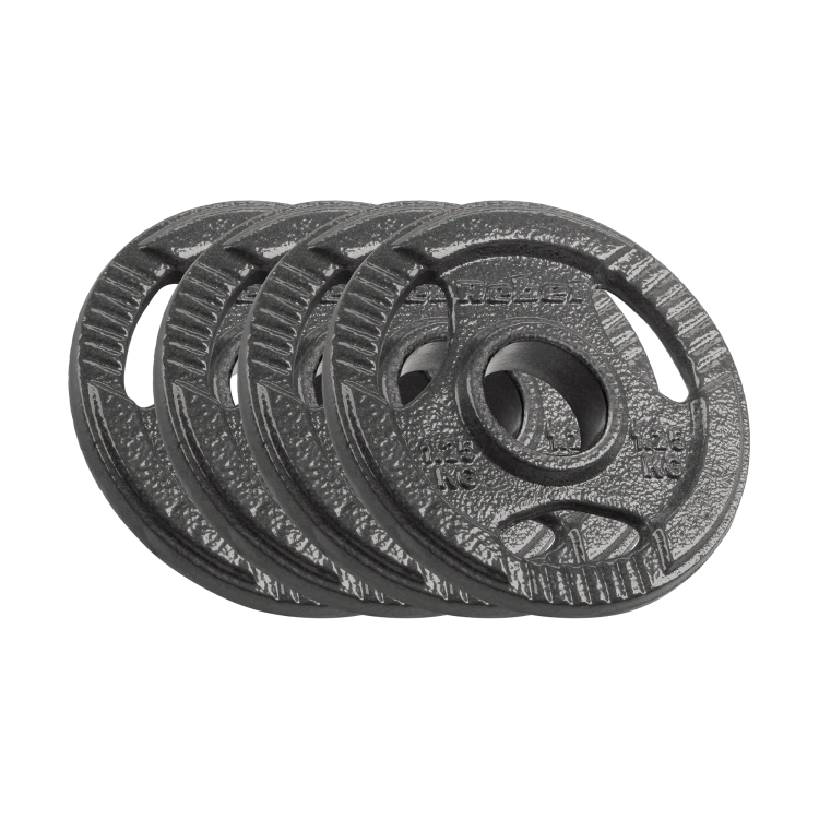 Obciążenie żeliwne olimpijskie zestaw 4x1.25kg, otwór 51mm, talerz z uchwytami, REBEL ACTIVE RBA-2143-01.25